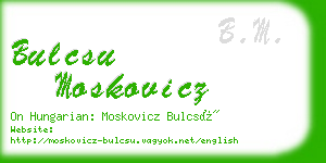 bulcsu moskovicz business card